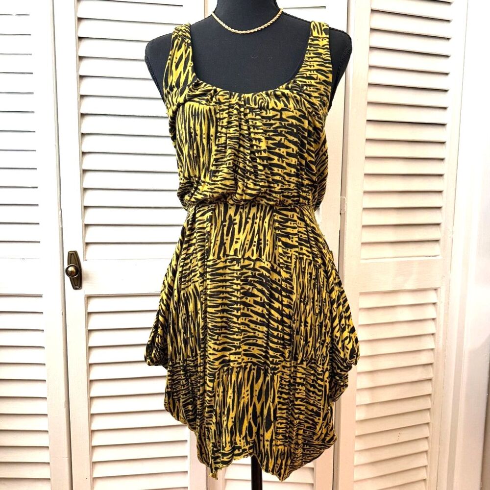 Y2K Hipster Indie Sleaze Neon Zebra Print Sleeveless Party Dress UK 10/US 6